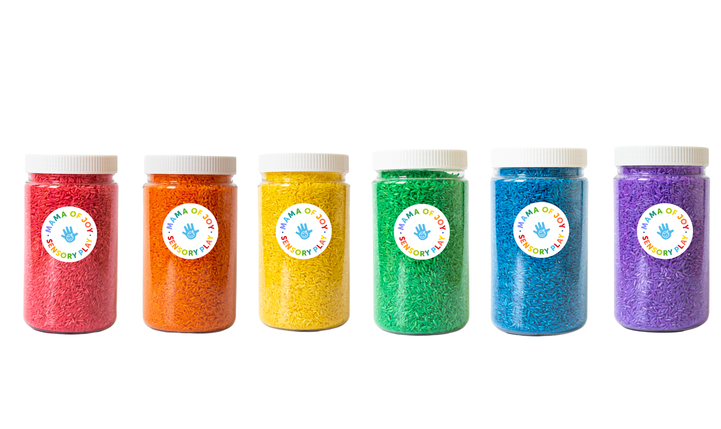 Colored Sensory Rice - 2 Lb Jar