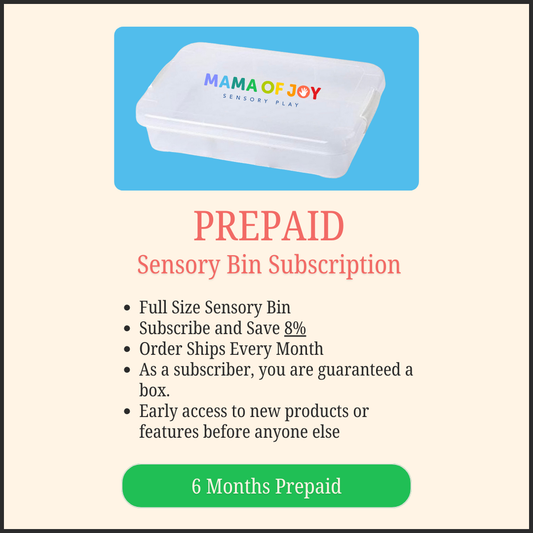 PREPAID 6 Month Sensory Bin Subscription