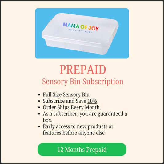 PREPAID 12 Month Sensory Bin Subscription