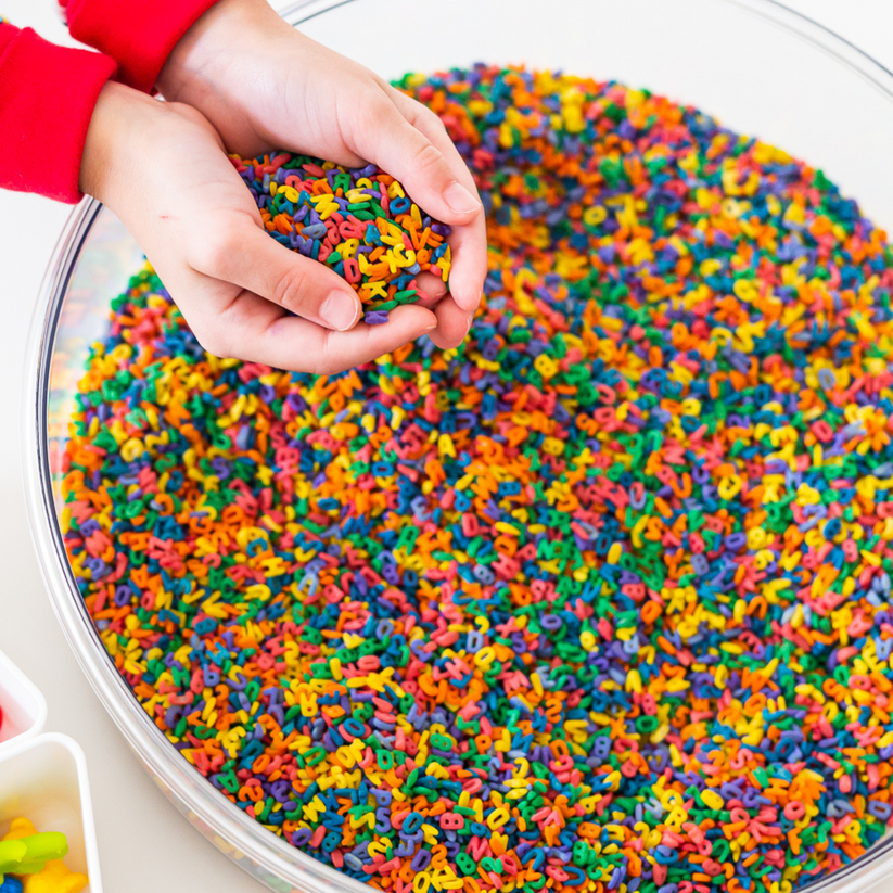 Rainbow Alphabet Pasta - 1 Lb Tube – Mama of Joy Sensory Play